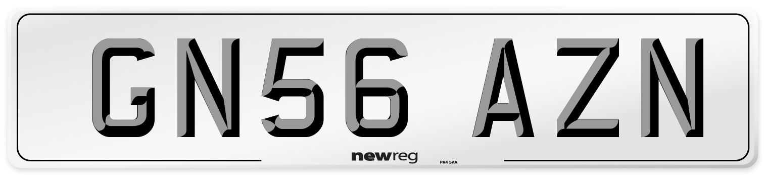 GN56 AZN Number Plate from New Reg